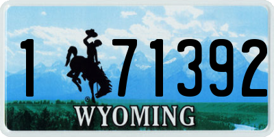 WY license plate 171392
