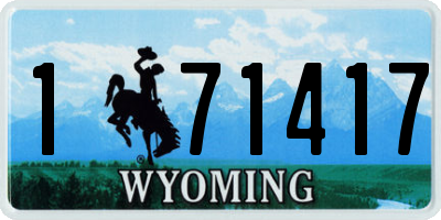 WY license plate 171417