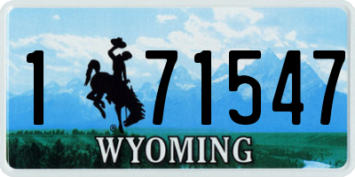 WY license plate 171547