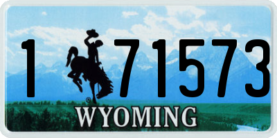 WY license plate 171573