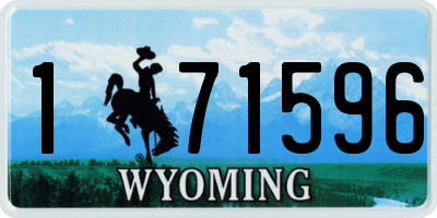 WY license plate 171596