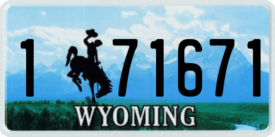WY license plate 171671