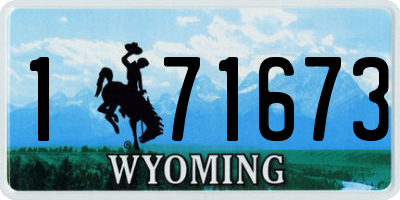 WY license plate 171673