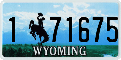 WY license plate 171675