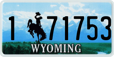 WY license plate 171753