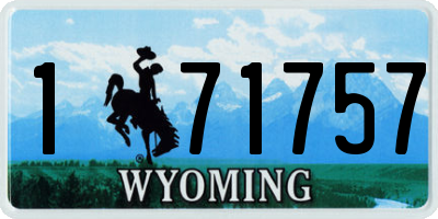 WY license plate 171757