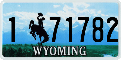 WY license plate 171782