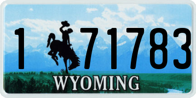 WY license plate 171783