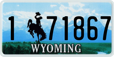 WY license plate 171867