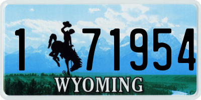 WY license plate 171954