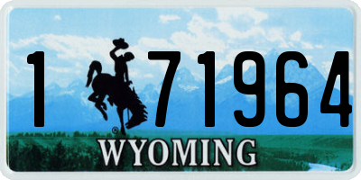WY license plate 171964