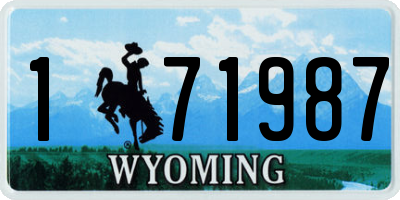 WY license plate 171987