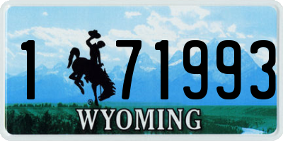 WY license plate 171993
