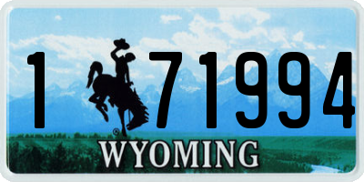 WY license plate 171994