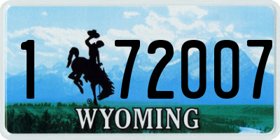 WY license plate 172007