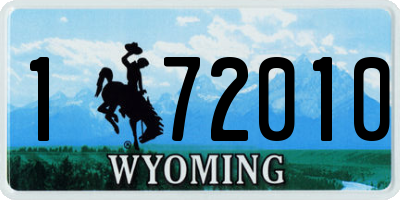 WY license plate 172010