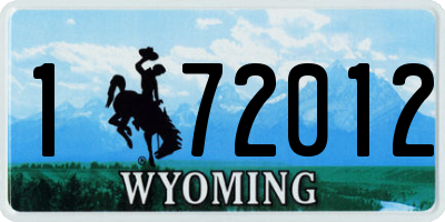 WY license plate 172012