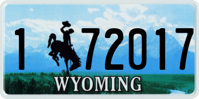 WY license plate 172017