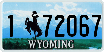 WY license plate 172067
