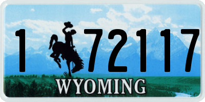 WY license plate 172117