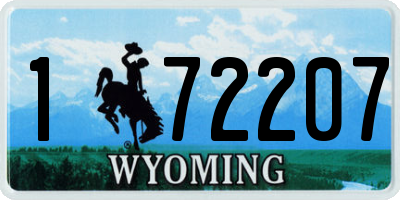WY license plate 172207