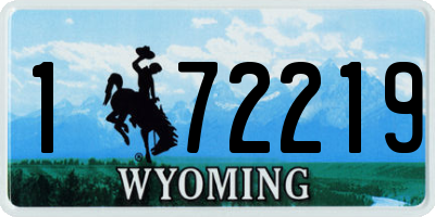 WY license plate 172219