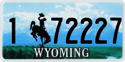 WY license plate 172227