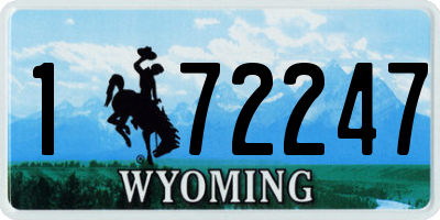WY license plate 172247