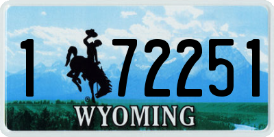 WY license plate 172251