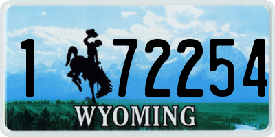 WY license plate 172254