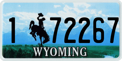 WY license plate 172267