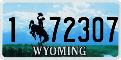 WY license plate 172307