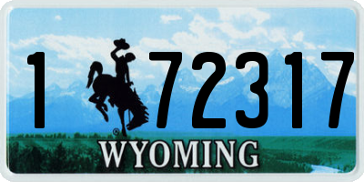 WY license plate 172317