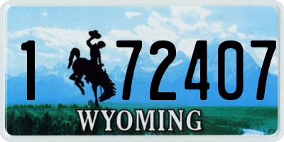 WY license plate 172407