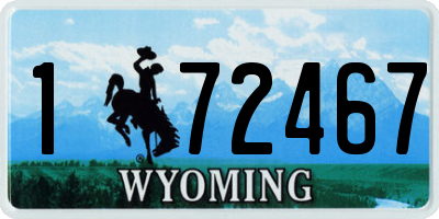 WY license plate 172467