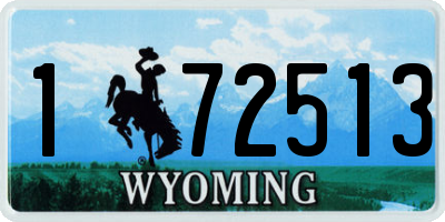 WY license plate 172513