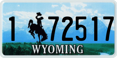 WY license plate 172517