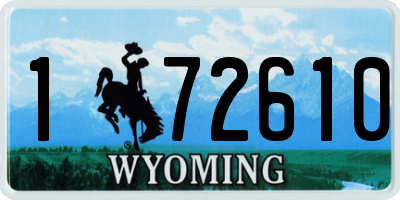 WY license plate 172610
