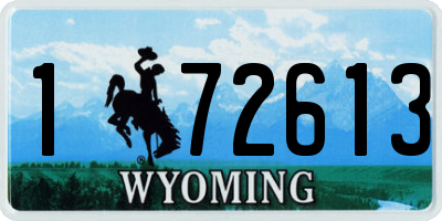 WY license plate 172613