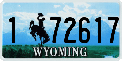 WY license plate 172617