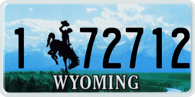 WY license plate 172712