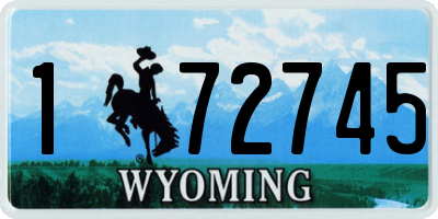 WY license plate 172745