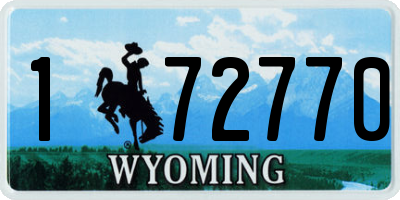 WY license plate 172770