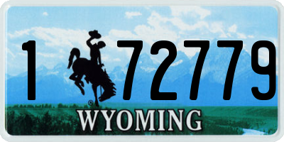WY license plate 172779