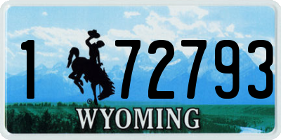 WY license plate 172793
