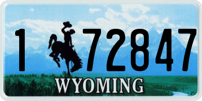 WY license plate 172847