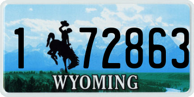 WY license plate 172863