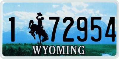 WY license plate 172954
