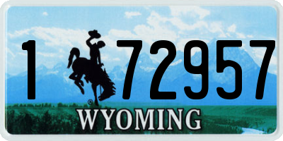 WY license plate 172957