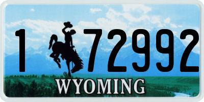 WY license plate 172992